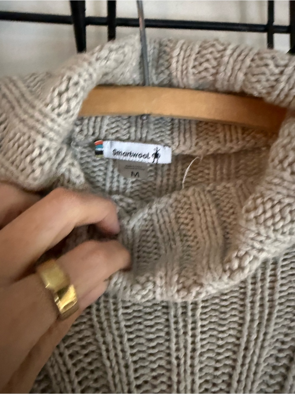 Smartwool Light Gray Open-Weave Turtleneck Sweater - Picture 4 of 8